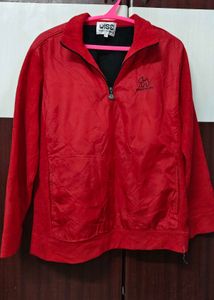 Red 1/4 Zip Pullover Sweatshirt