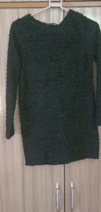 Jet  Black  with shimmer woollen top/ dress