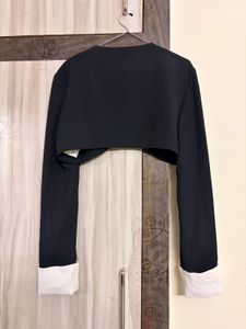 Chic Black Cropped Bolero Jacket