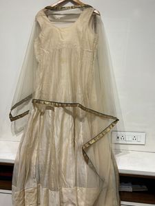 Cut sleeves Gown With Net Dupatta