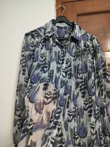 Sheer button down tunic