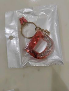 Resin Letter M Keychain