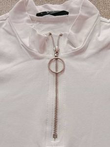 SHEIN Women's O-ring Zip Up Top/Tshirt