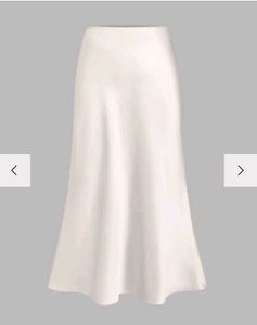 Littlebox satin bias cut midi skirt