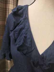 Korean Ruffled Wrap Mini Dress