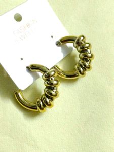 Gold Twisted Hoop Earrings
