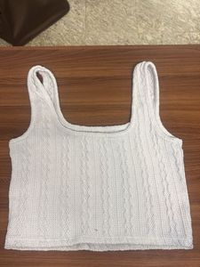 White Cable Knit Tank Top