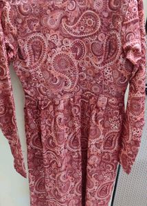 navratri Paisley Print rust long kurti