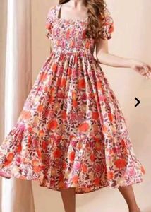 Floral Smocked Midi Dress
