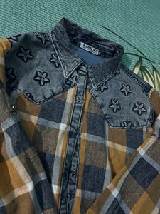 Blue Checked Denim