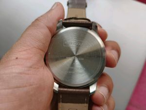 Stylish Brown Leather Strap Watch