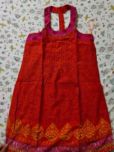 Vibrant Red Ethnic Dress Y2K