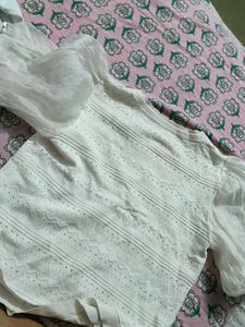 Chic White Broderie Anglaise Cardigan