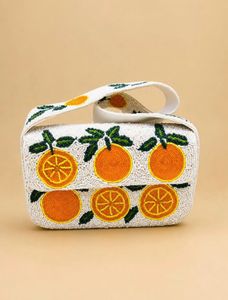 Beaded Orange Crossbody Bag