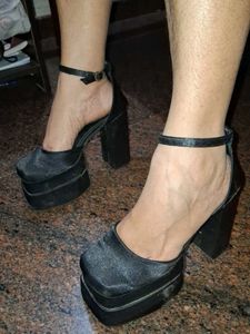 Platform Heels with Ankle Strap