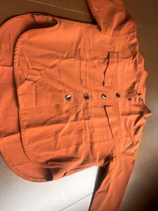 Chic Orange Button-Up Tunic