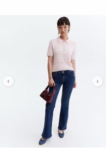 H&M Pink Striped Polo Shirt