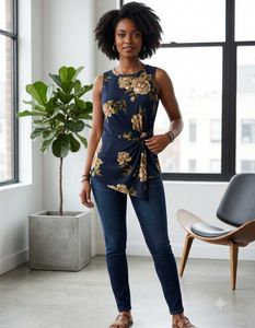 Imported Chic Floral Sleeveless Top