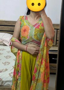Designer Top with Palazzo &amp; Cape @ 50% OFF