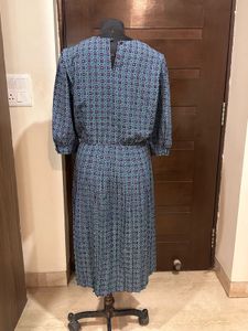 Imported Vintage Print Midi Dress