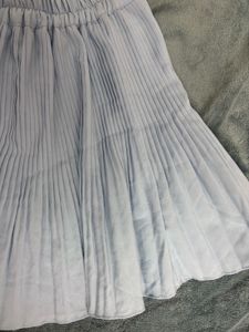 light blue pleated skirt