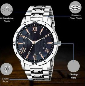 low price 🔽Men's Stainless Steel Watch