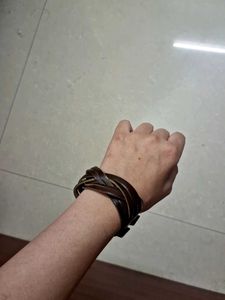 y2k brown Braided Leather Belt Charm
