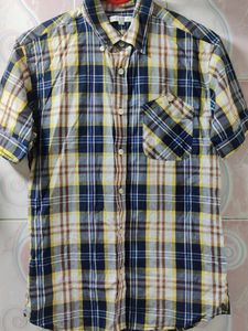 Half Sleeves Checkered Cotton Shirt