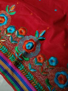 Red Embroidered unstitched  Dress Material ♥️🍒