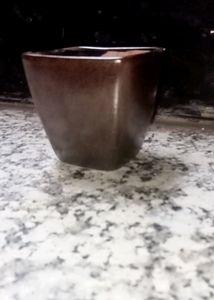 Brown Ceramic Square Vase