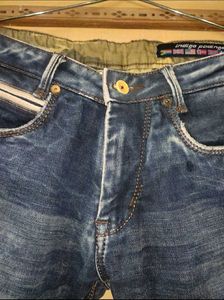 Indigo Fadings Navy Blue Denim Jeans | Waist 30