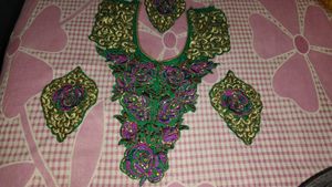 Embroidered Neck Patchwork  unstitched material