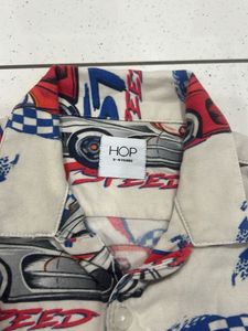 Boys Car Print Shirt &amp; Denim Shorts Set