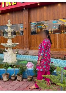 woman floral printed gotta Patti kurta with dhoti