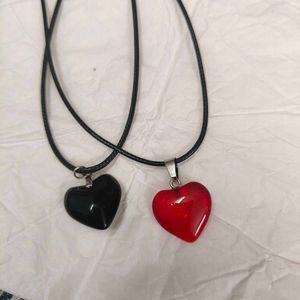 Heart Pendant Necklaces (Set of 2)