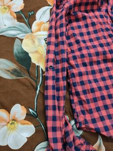Red &amp; Navy Check Shirt for women