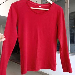 Fitted Red Long Sleeve