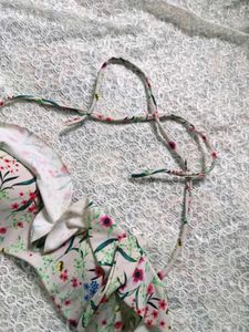 Floral Ruffle Bikini Top