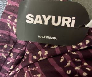 THE SAYURI Corset Back Purple Printed Kurti