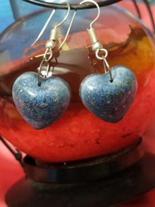 Sparkling Lapis Lazuli Heart Earrings
