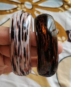 Set of 2 Unique Glass Bangles