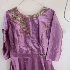 Elegant Lavender Anarkali Gown