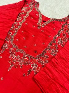 Stunning Red Embellished Lehenga Choli