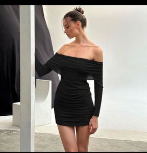 Chic Off-Shoulder Black Dress