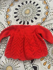 Red Knitted Baby Cardigan