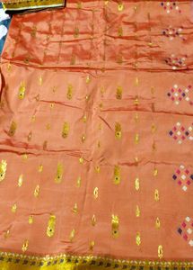 banarasi cotton silk sari with blouse