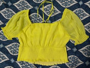 Bright Yellow Crop Top