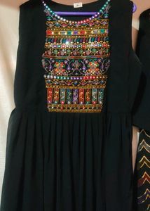 Black Party Wear Kurta With Long Shrug🖤