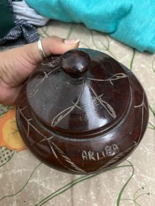 Vintage Wooden Carved Lidded Box