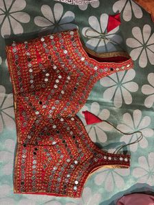 Stunning Red Mirror Work Blouse